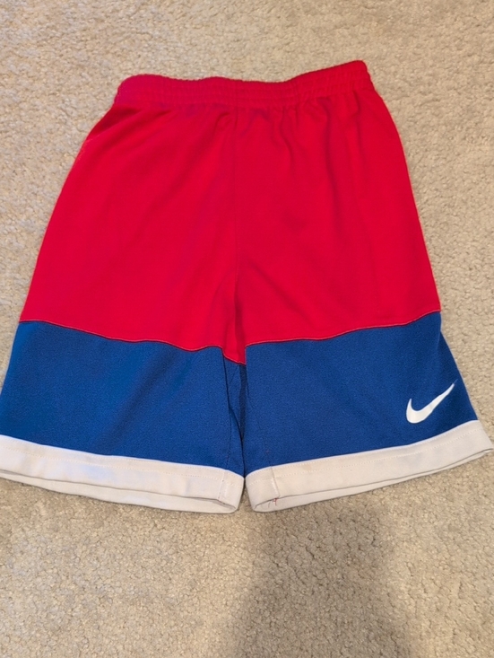 Nike Other - Nike Red and Blue Colorblock Shorts with White Swoosh